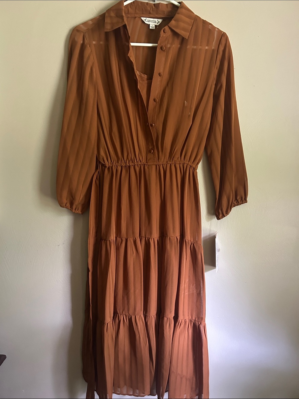 Nanette Lenore NWT gorgeous ginger color sheer with full lining dress🤍🤍